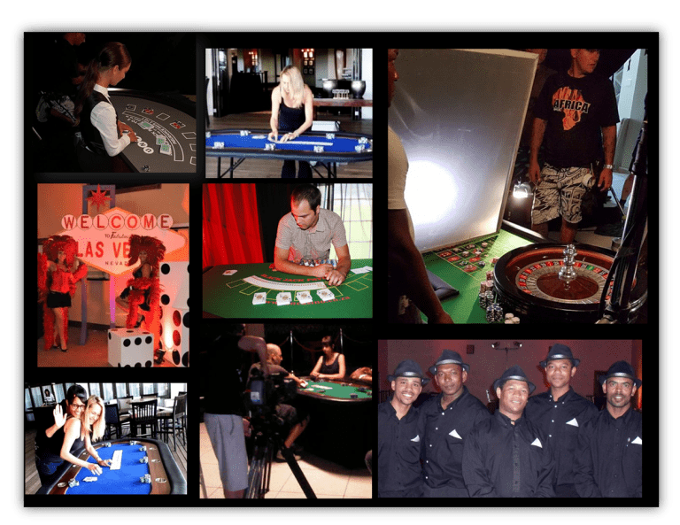 Individuals engaged in various casino games